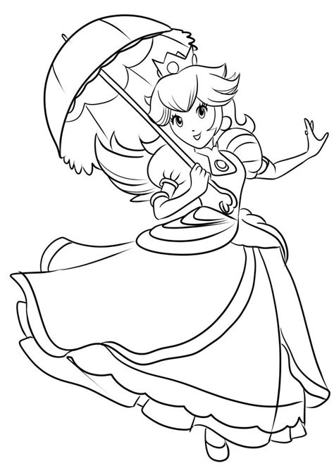 princesa peach para colorir